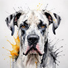 Abstract Sketch of Great Dane Face - Noble and Friendly Pet Art