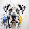 Abstract Sketch of Great Dane Face - Noble and Friendly Pet Art