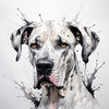 Abstract Sketch of Great Dane Face - Noble and Friendly Pet Art