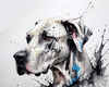 Abstract Sketch of Great Dane Face - Noble and Friendly Pet Art