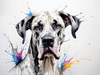 Abstract Sketch of Great Dane Face - Noble and Friendly Pet Art