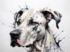 Abstract Sketch of Great Dane Face - Noble and Friendly Pet Art