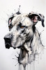 Abstract Sketch of Great Dane Face - Noble and Friendly Pet Art