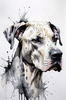 Abstract Sketch of Great Dane Face - Noble and Friendly Pet Art