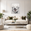 Abstract Great Pyrenees Living Room Demo