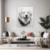 Abstract Great Pyrenees Living Room Demo