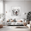 Abstract Great Pyrenees Living Room Demo
