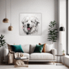 Abstract Great Pyrenees Living Room Demo
