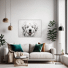 Abstract Great Pyrenees Living Room Demo