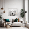 Abstract Great Pyrenees Living Room Demo
