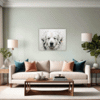 Abstract Great Pyrenees Living Room Demo