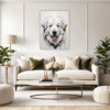 Abstract Great Pyrenees Living Room Demo