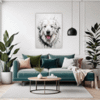 Abstract Great Pyrenees Living Room Demo