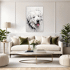 Abstract Great Pyrenees Living Room Demo