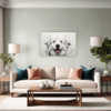 Abstract Great Pyrenees Living Room Demo