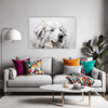 Abstract Great Pyrenees Living Room Demo