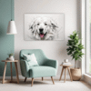 Abstract Great Pyrenees Living Room Demo