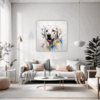 Abstract Labrador Artwork Living Room Demo