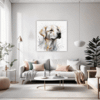 Abstract Labrador Artwork Living Room Demo