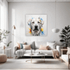 Abstract Labrador Artwork Living Room Demo