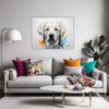 Abstract Labrador Artwork Living Room Demo