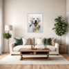 Abstract Labrador Artwork Living Room Demo