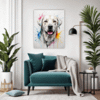 Abstract Labrador Artwork Living Room Demo