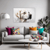 Abstract Labrador Artwork Living Room Demo