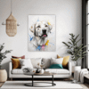 Abstract Labrador Artwork Living Room Demo