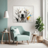 Abstract Labrador Artwork Living Room Demo