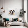Abstract Labrador Artwork Living Room Demo