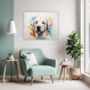 Abstract Labrador Artwork Living Room Demo
