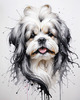 Abstract Sketch Illustration of Lhasa Apso with Flowing Hair