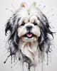 Abstract Sketch Illustration of Lhasa Apso with Flowing Hair
