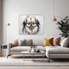 Abstract Pekingese Art Living Room Demo