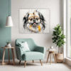 Abstract Pekingese Art Living Room Demo