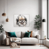 Abstract Pekingese Art Living Room Demo
