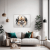 Abstract Pekingese Art Living Room Demo