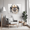 Abstract Pekingese Art Living Room Demo