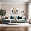 Abstract Pekingese Art Living Room Demo