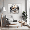 Abstract Pekingese Art Living Room Demo