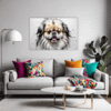 Abstract Pekingese Art Living Room Demo