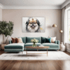 Abstract Pekingese Art Living Room Demo