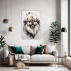 Abstract Pekingese Art Living Room Demo