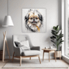 Abstract Pekingese Art Living Room Demo