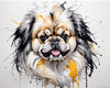Abstract Sketch of Pekingese Face with Lion-like Mane