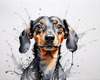 Abstract Sketch of a Playful Dachshund's Face