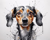 Abstract Sketch of a Playful Dachshund's Face
