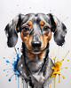 Abstract Sketch of a Playful Dachshund's Face