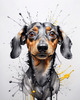 Abstract Sketch of a Playful Dachshund's Face